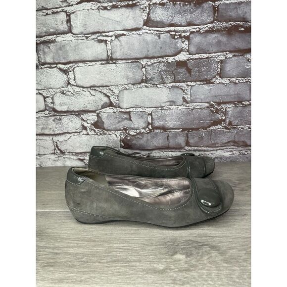 ECCO Grey Suede Leather Button Detail Ballet Casual Flats Women Sz 38EU/7.5M US - Picture 12 of 16